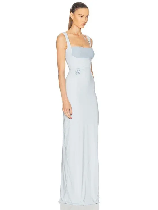 Maygel Coronel Hibisco Dress in Artic Light Blue - Picture 2 of 4